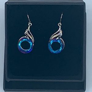 .925 Peacock Earrings, SS wires